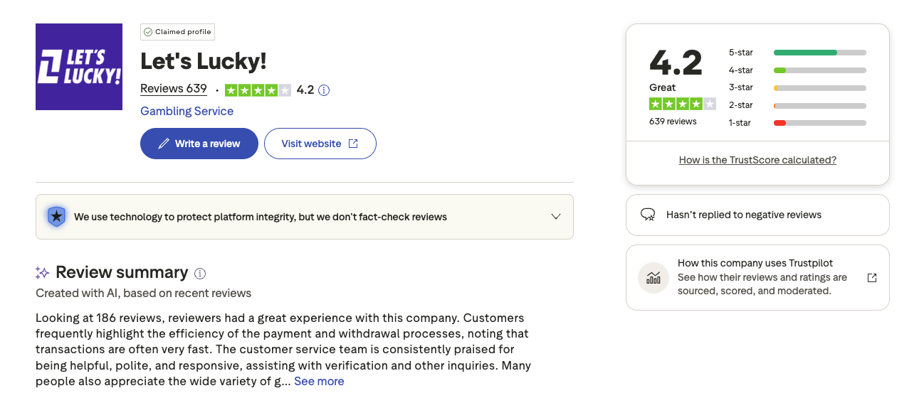 LetsLucky online casino review